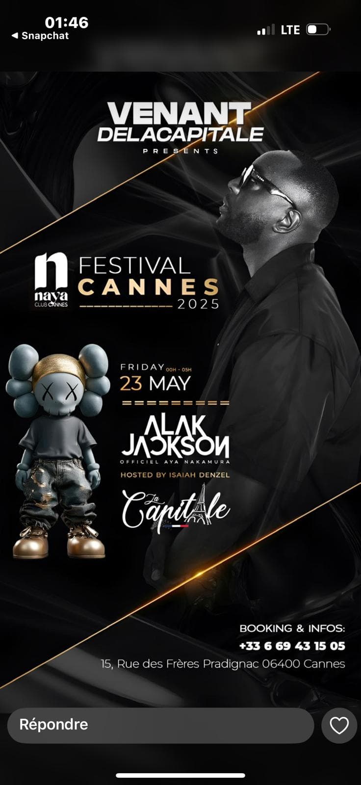 Flyer 1 - Alak Jackson - Festival de  Canne